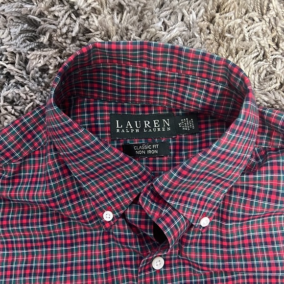 Lauren Ralph Lauren:Men's Plaid Ultraflex Performance Dress Shirt - Picture 2 of 4